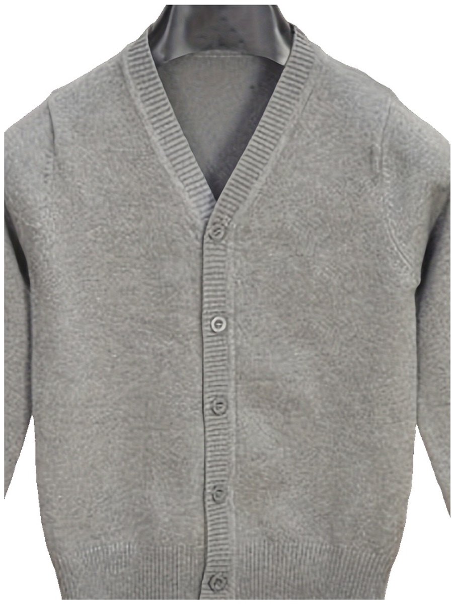 Currero Cardigan Jongens Vest Jongen Met Knopen Kinderen Warm Gebreid Vest Long Lichtgrijs 5-6 Jaar