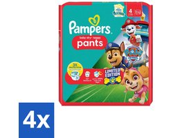 4 x Pampers – Luierbroekjes – Baby Dry Pants Paw Patrol Maat 4 – 25 Luiers - Baby Luier - Luierbroek - Droge Luier - Luier Voor Baby - Luier Broek
