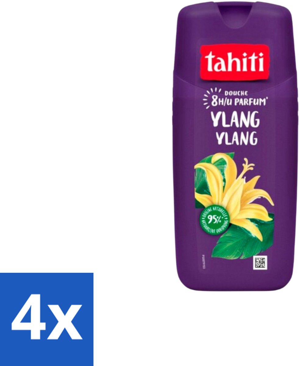 4 x Tahiti – Douchegel – Ylang Ylang - 315 ml - Douchegel Tahiti - Ylang Ylang Douchegel - Douchegel Voor Huidverzorging - Exotische Geur Douchegel - Milde Douchegel