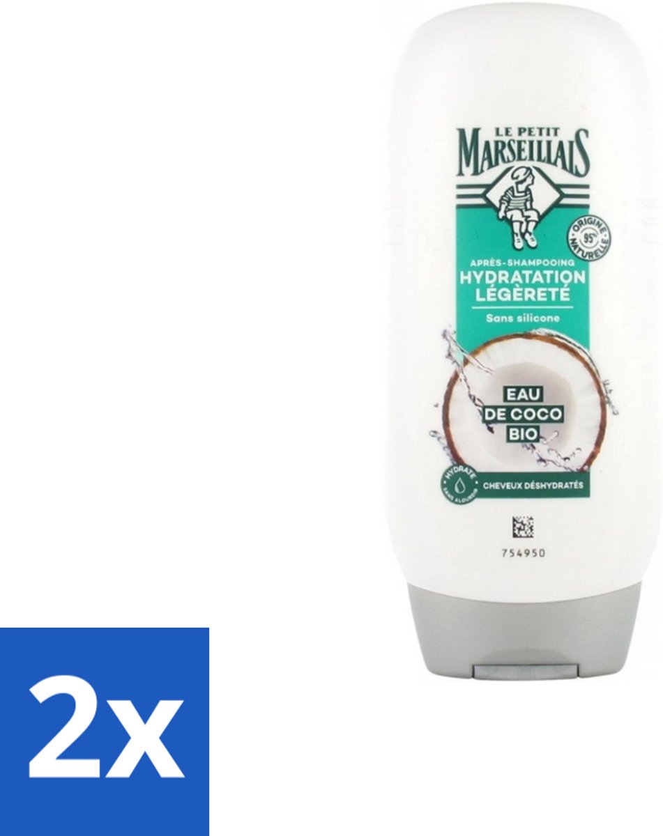 2 x Le Petit Marseillais – Conditioner – Eau de Coco Bio – 250 ml - Conditioner Kokoswater - Hydraatatie Haar - Verzorging Haar - Kokosgeur - Natuurlijke Verzorging
