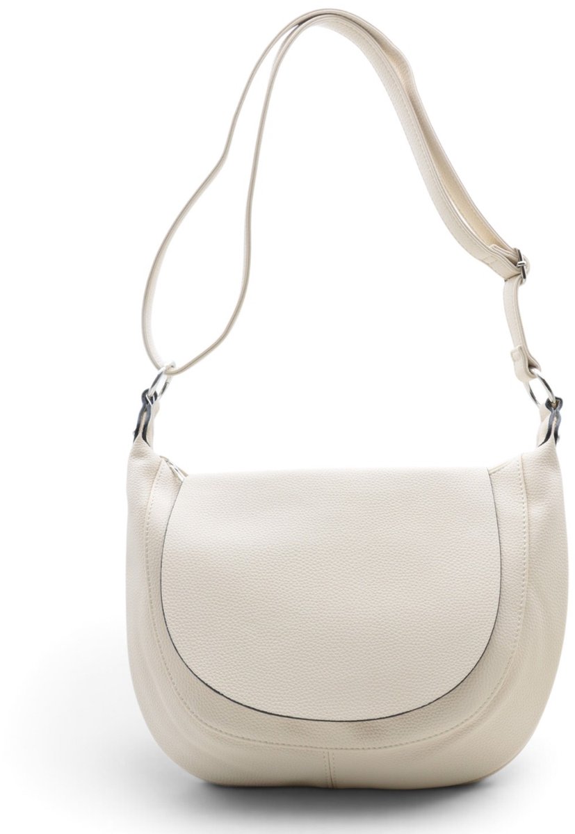 Flora & Co - Paris - crossbody schoudertas - lange instelbare draagriem - flap en ritssluiting - creme/ecru