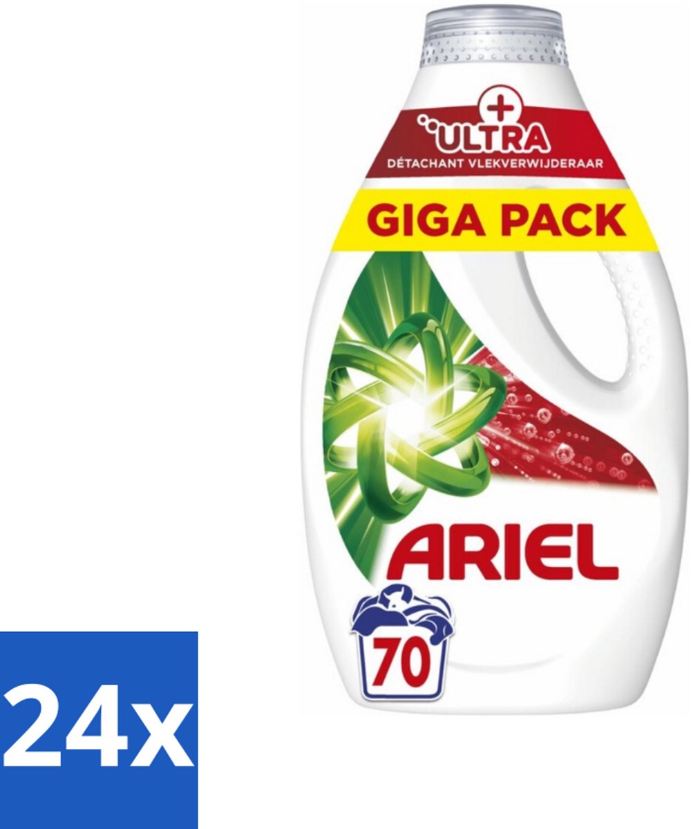 Ariel – Vloeibaar Wasmiddel – Ultra Vlekverwijderaar – 3150 ml – 70 wasbeurten - Voordeelverpakking - 24 stuks