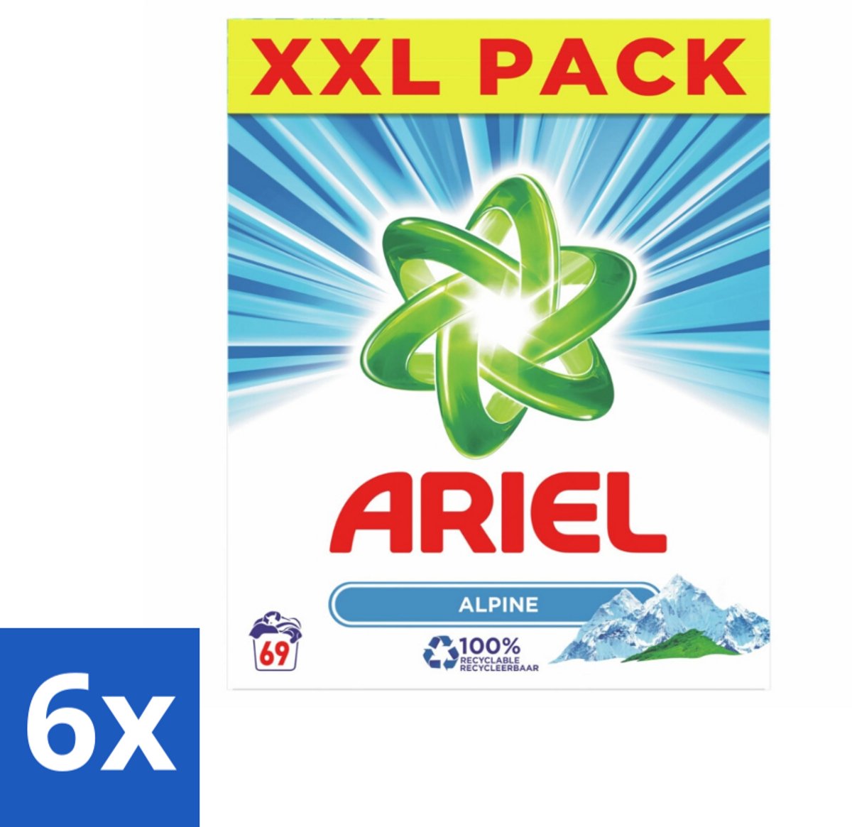 Ariel – Waspoeder – Alpine – 4,485 kg – 50 wasbeurten - Voordeelverpakking - 6 stuks