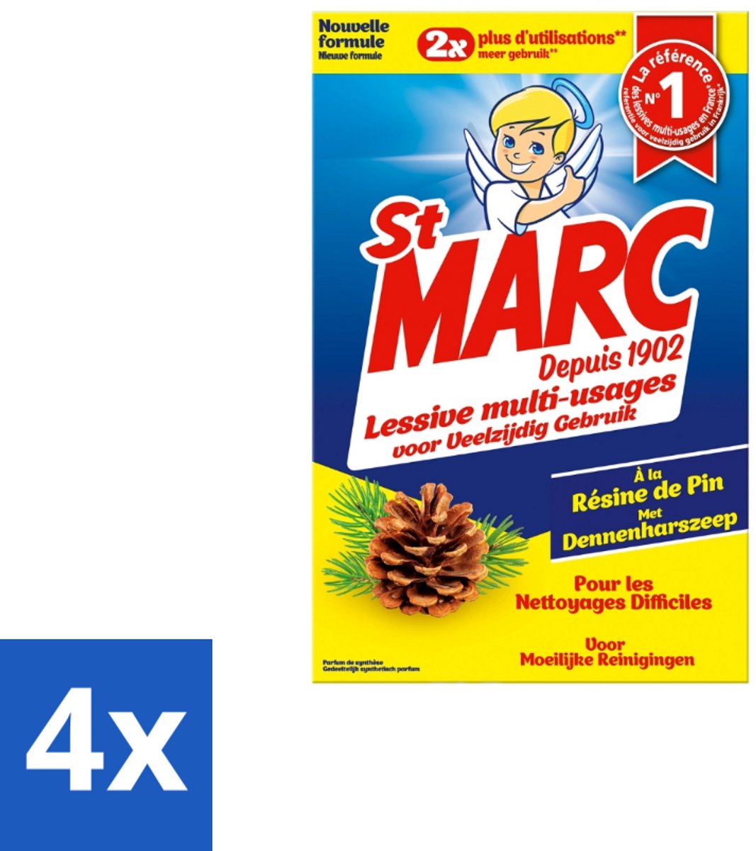 St. Marc – Wasmiddel – Multifunctioneel Dennenhars – 1,4 kg - Voordeelverpakking - 4 stuks