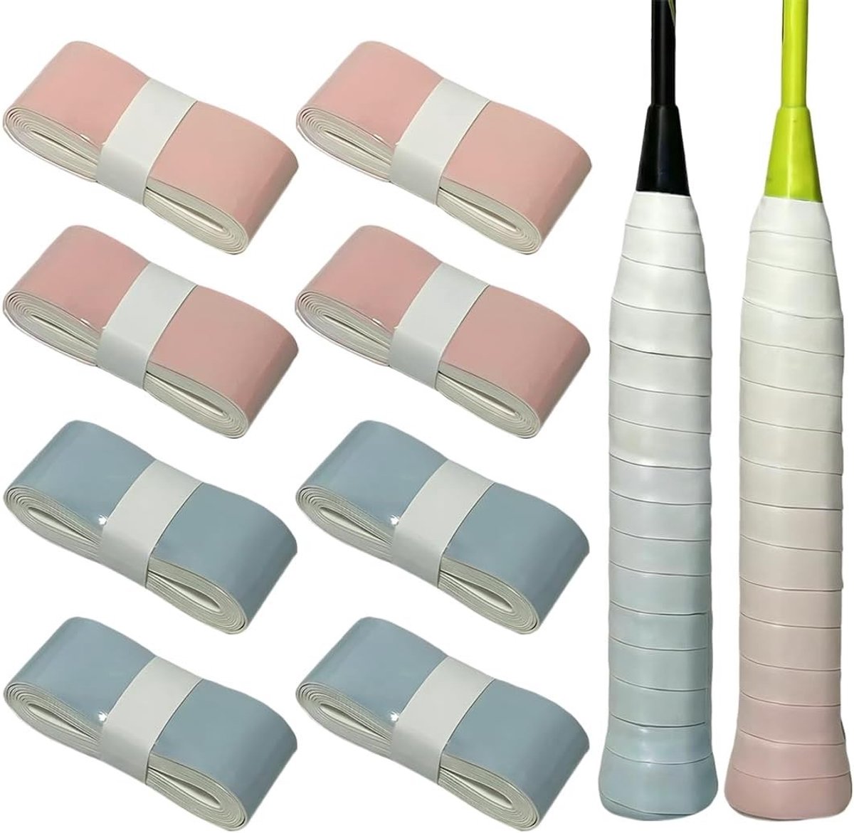 8 Stuks Antislip Overgrip voor Tennis- en Badmintonrackets, Comfortabel en Vochtabsorberend Gripmateriaal