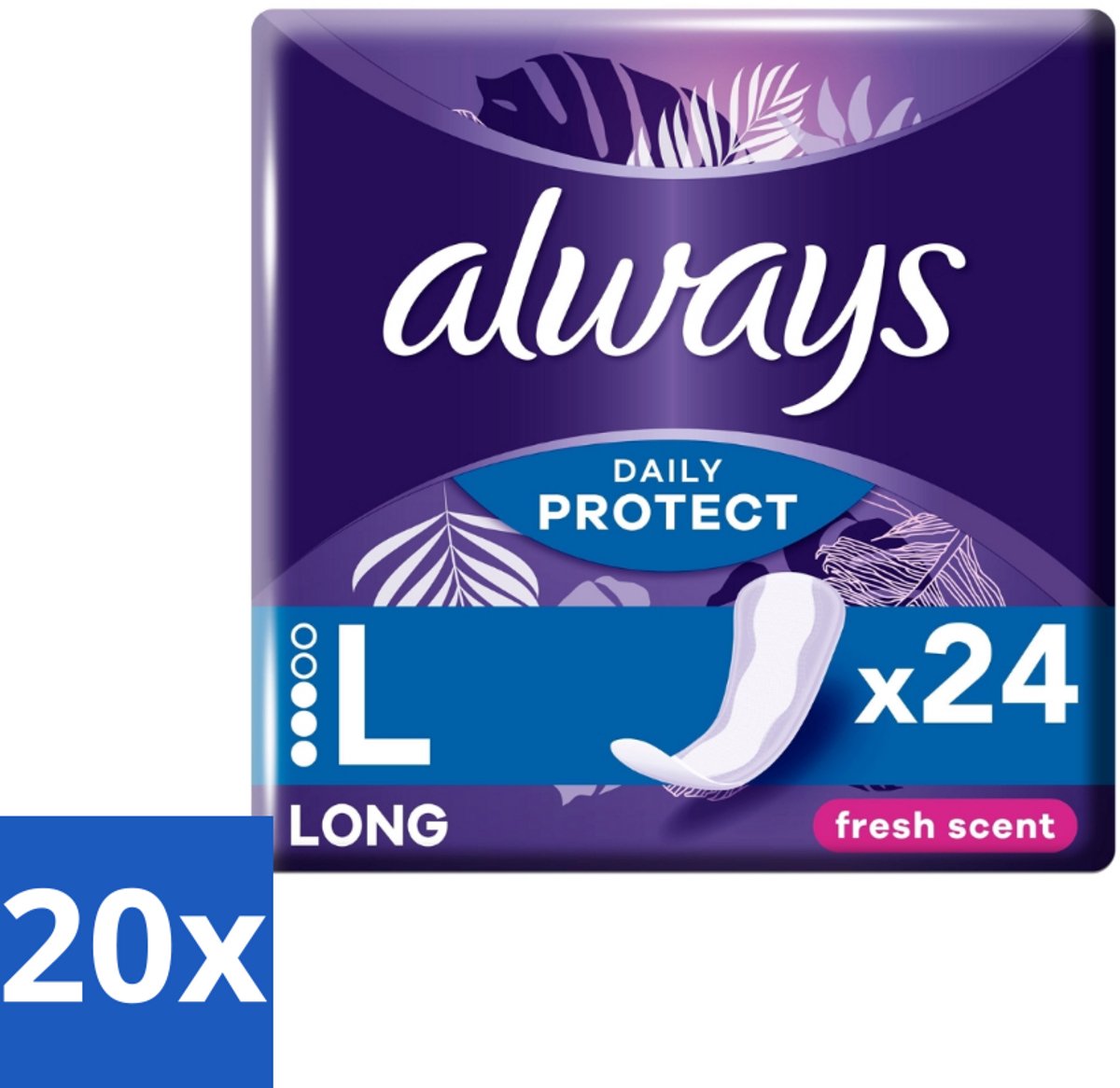 Always – Inlegkruisjes – Long Fresh Scent – 24 Inlegkruisjes - Bulkverpakking - 20 stuks