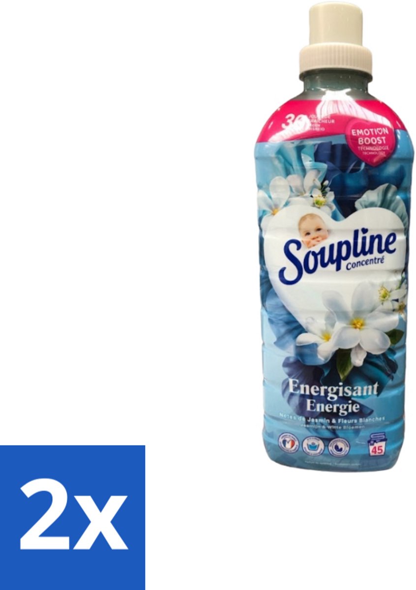Soupline – Wasverzachter – Energie Jasmijn & Witte Bloemen – 950 ml - Voordeelverpakking - 2 stuks