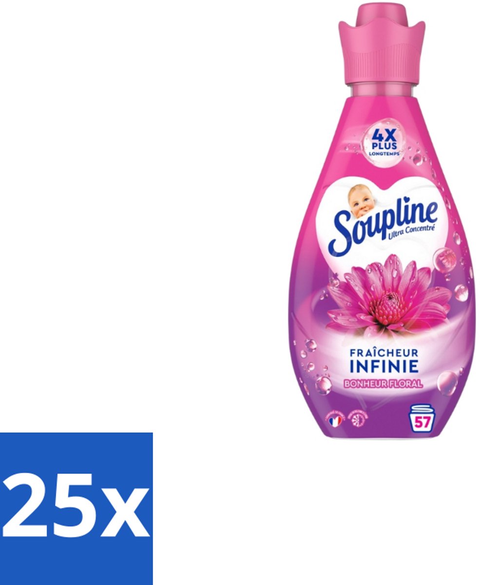 Soupline – Wasverzachter – Infinite Freshness Floral Happiness – 800 ml - Bulkverpakking - 25 stuks
