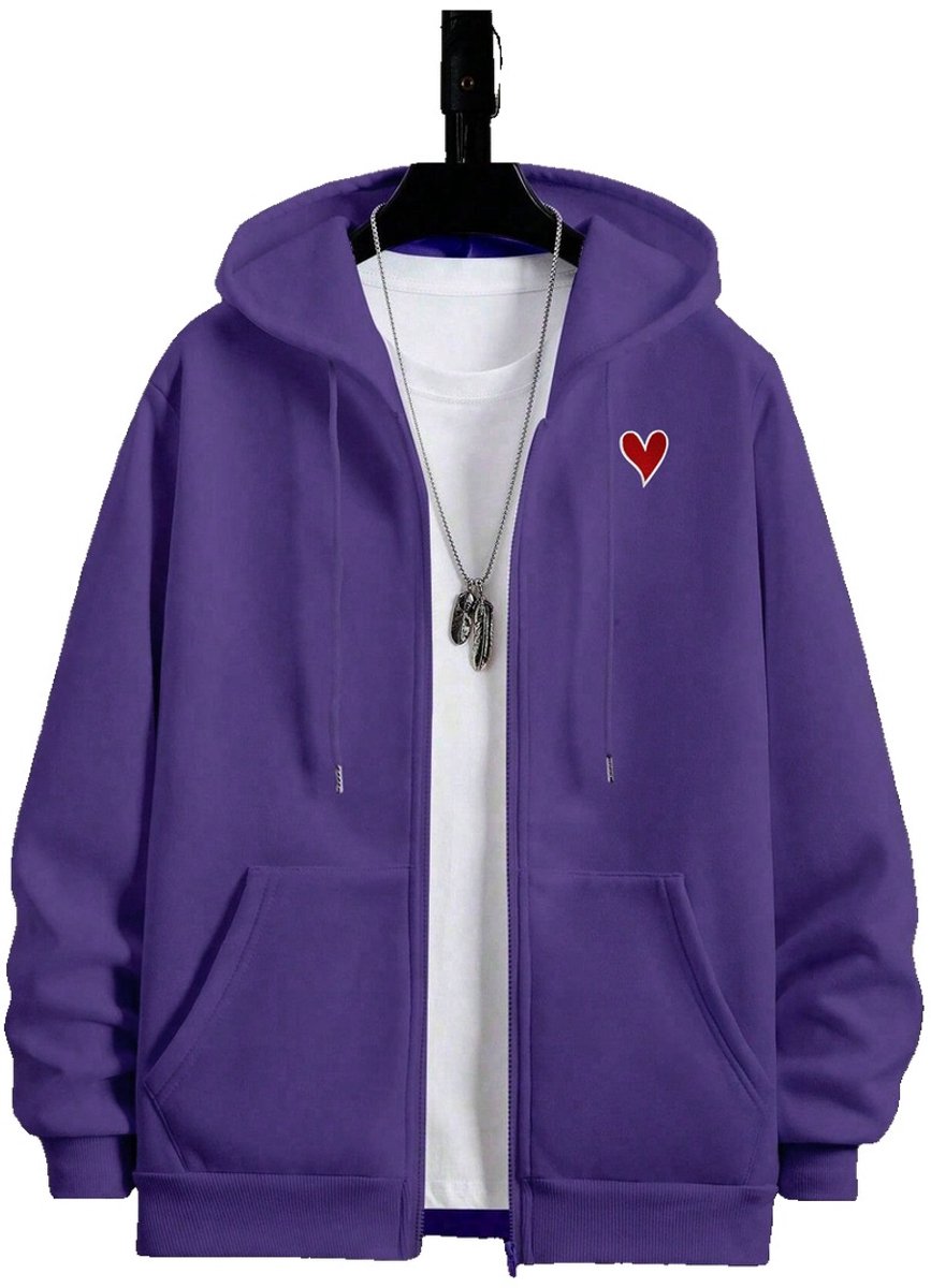 Currero Vest Heren Met Rits Sweater Cardigan Gebreid Sweaters Hoodie Warme Trui Lange Mouw Paars