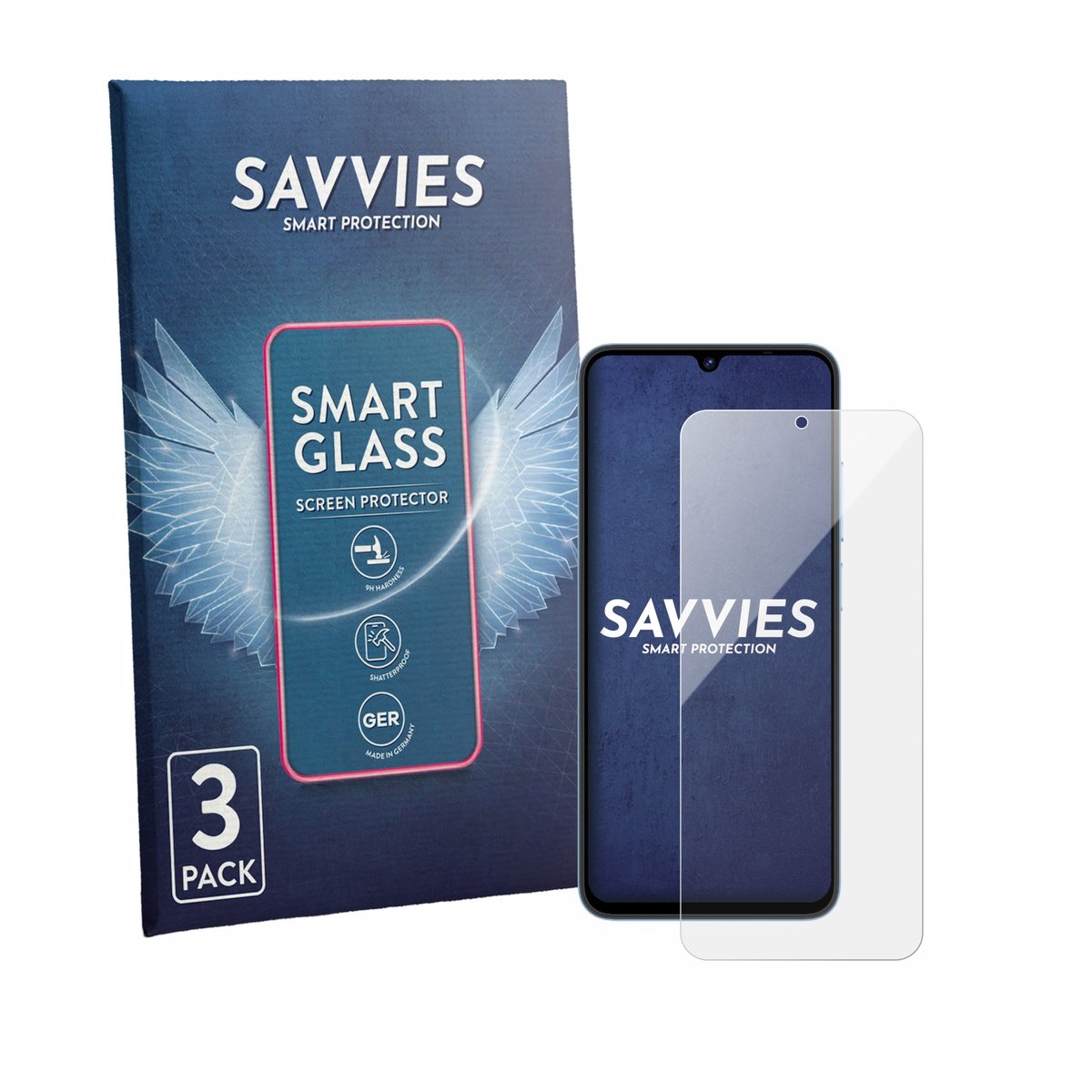 3 Stuks Savvies Screenprotector - geschikt voor Lagenio A12 - beschermfolie glas transparant