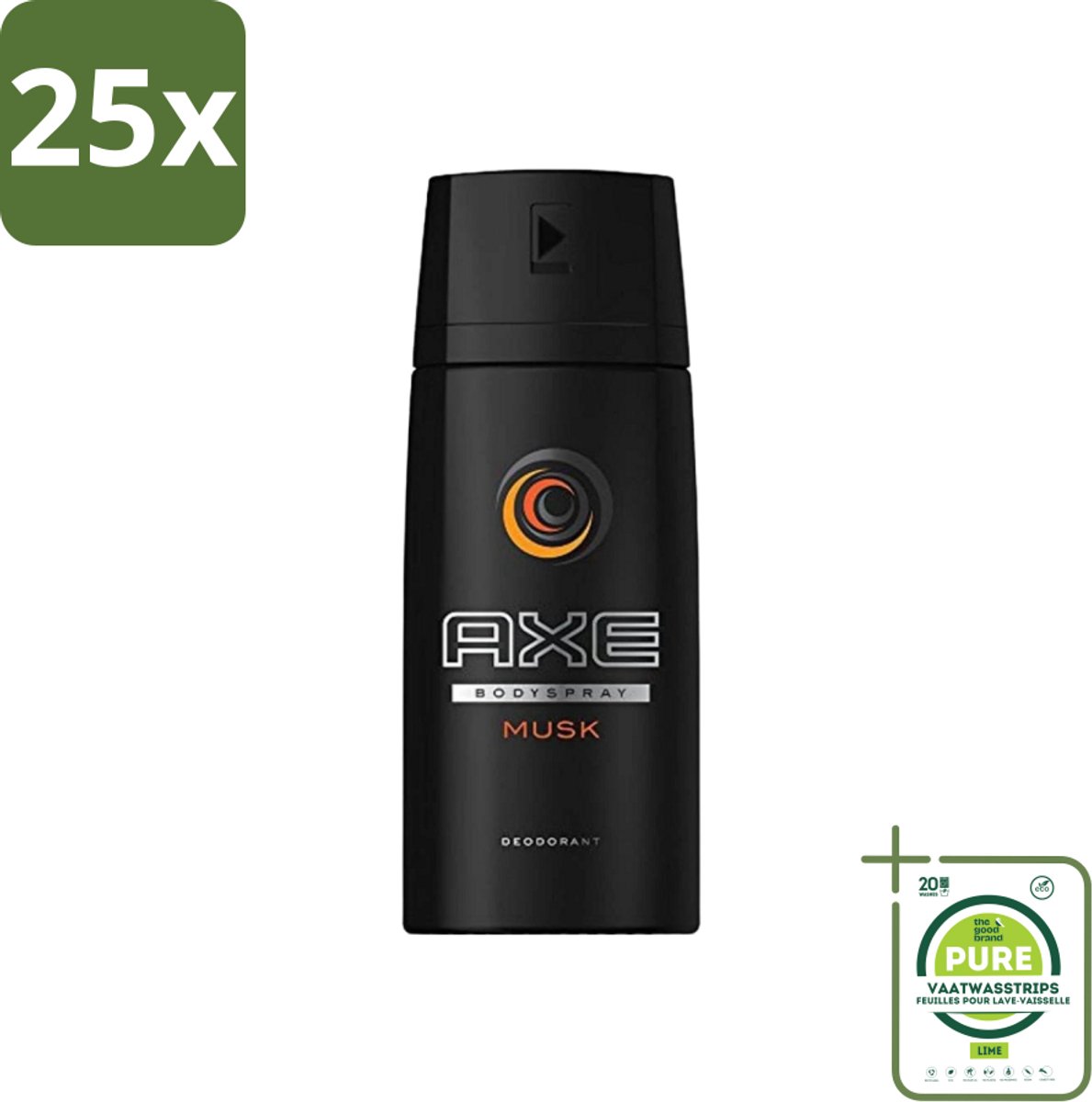 25 x Axe - Deodorant Bodyspray - Musk - 150 ml - Grootverpakking - Mannen Deodorant - Musk Geur - Deodorant Bodyspray - Langdurige Frisheid - Axe Deodorant