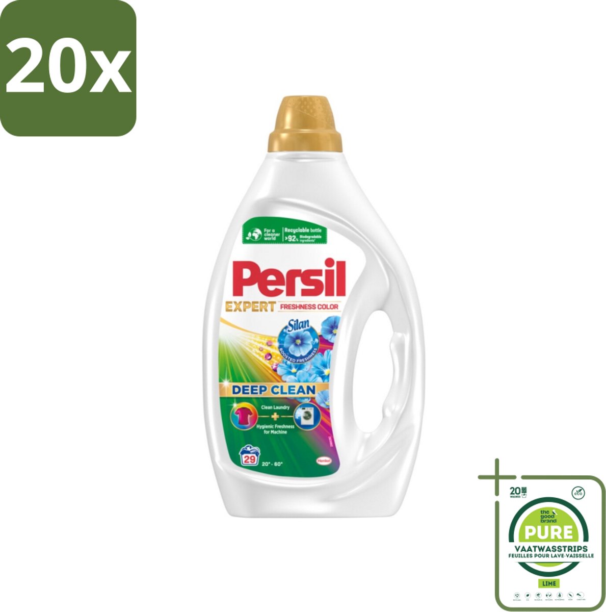 20 x Persil Wasmiddel Gel 29 Wasbeurten Gekleurde was Freshness by Silan 1,305 liter - Grootverpakking - Wasmiddel - Persil - Gekleurde Was - Wasverzachter - Vlekkenverwijderaar