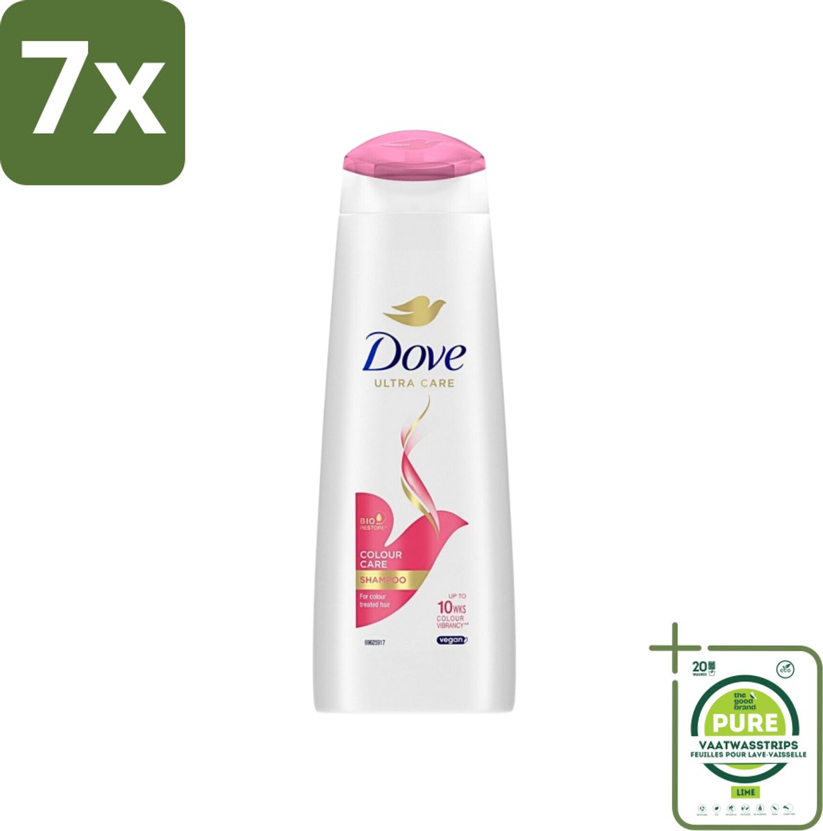 7 x Dove Ultra Care - Color Care - Shampoo - Geverfd Haar - 250 ml - Grootverpakking - Kleurbehoud - Gekleurd Haar - Haarverzorging - Dove Shampoo - Dove Color Care