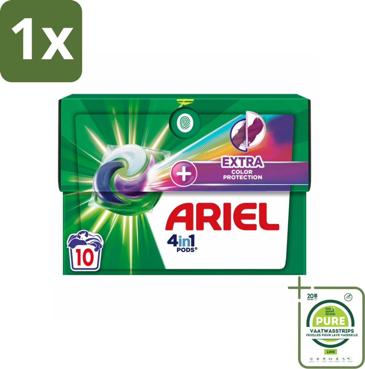 1 x Ariel Original - Extra Kleurbescherming - Wasmiddelcapsules - 4in1 Pods - Witte en Gekleurde Was - 10 Wasbeurten - Wasmiddel Capsules - Ariel - Kleurbescherming - Waspoeder - Wasverzachter