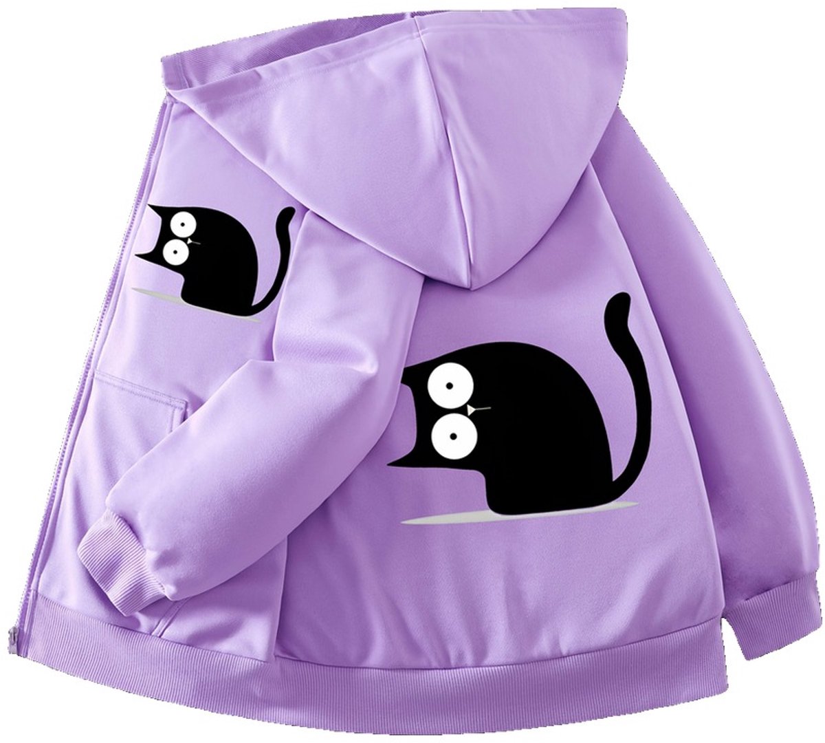Currero Vest Meisjes Met Rits Sweater Meisje Cardigan Gebreid Sweaters Hoodie Warme Trui Lange Mouw 15-16 Jaar Paars