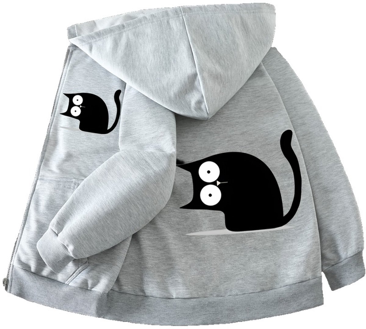 Currero Vest Meisjes Met Rits Sweater Meisje Cardigan Gebreid Sweaters Hoodie Warme Trui Lange Mouw 9-10 Jaar Grijs
