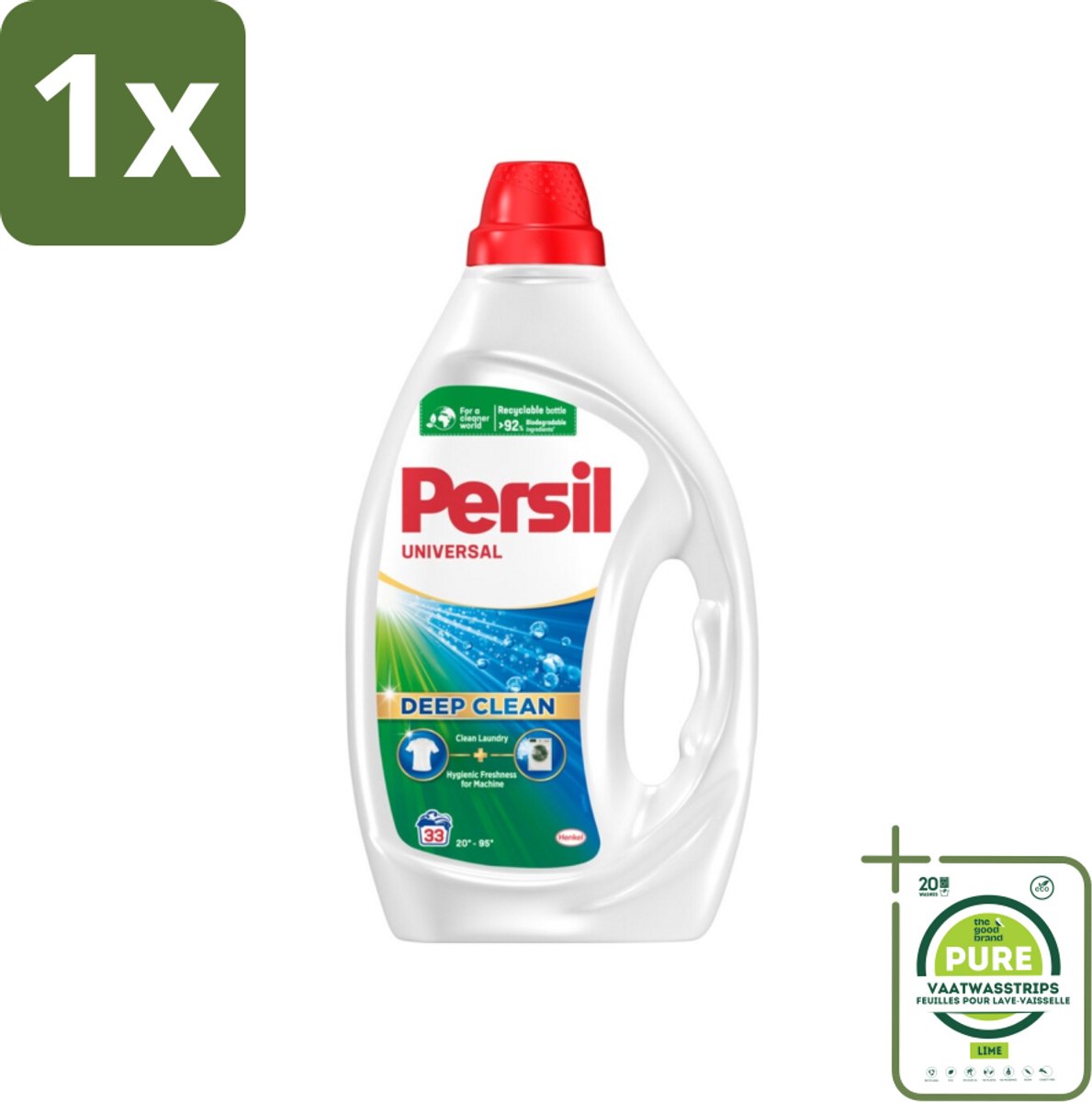1 x Persil Wasmiddel Gel 33 Wasbeurten Universal 1,485 liter - Wasmiddel - Vloeibaar Wasmiddel - Persil - Vlekken Verwijderen - Wasmachine Reinigen