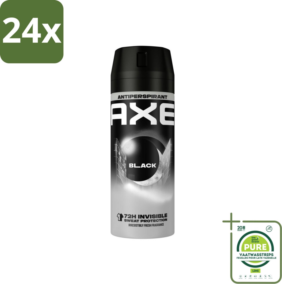 Axe - Deodorant Spray - 72hrs Anti Sweat - Black - 150 ml - Voordeelverpakking - 24 stuks - Anti-transpirant - Deodorant spray