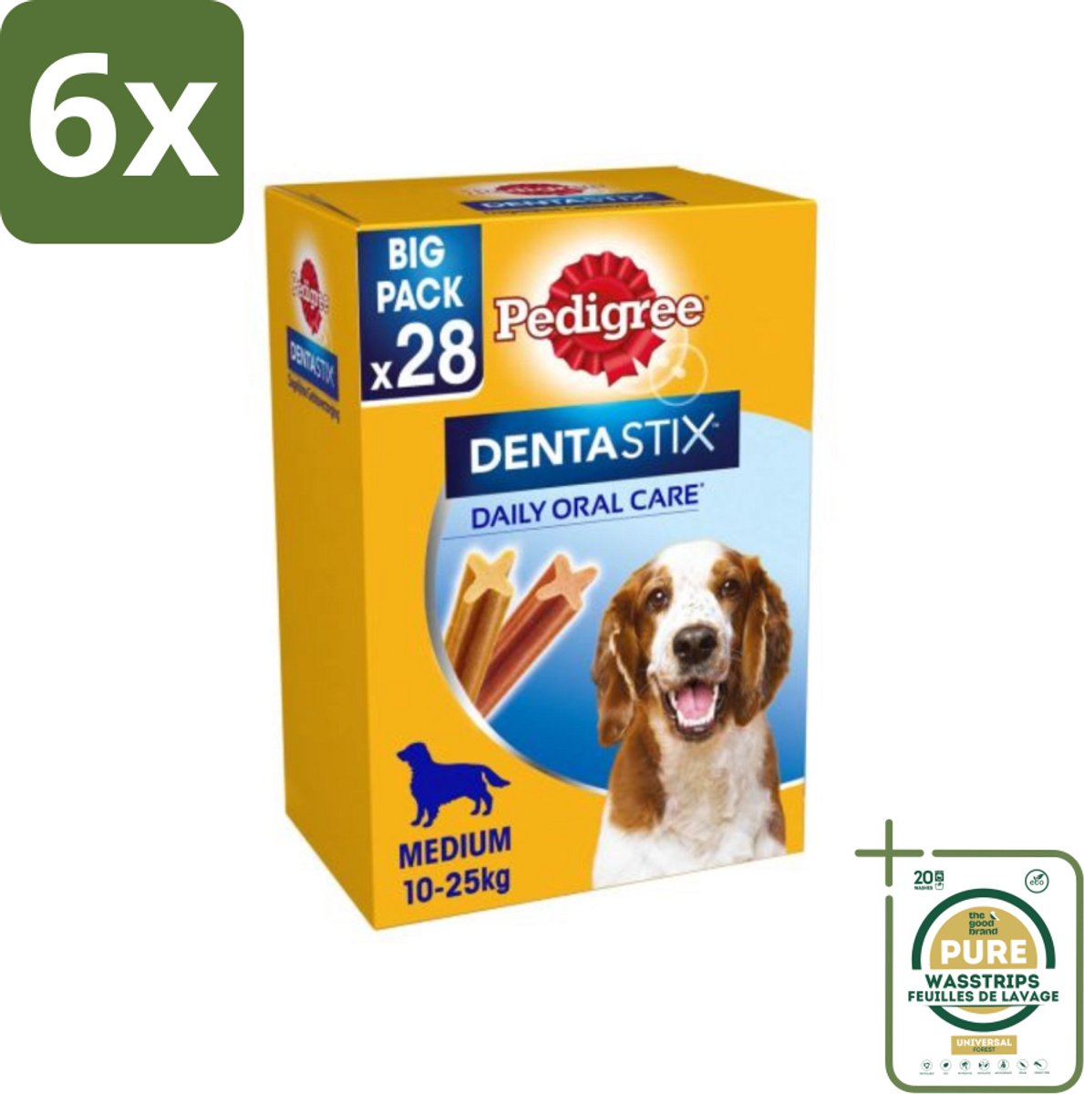 Pedigree - Dentastix - Medium - Multipack - 28 Stix - 720 Gram - Voordeelverpakking - 6 stuks - Gebitsgezondheid - Tandplak