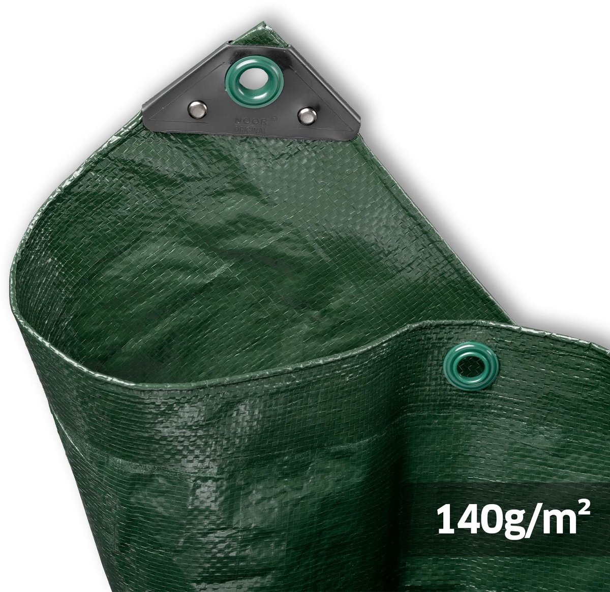 NOOR Profi Afdekzeil, 140 g/m², 8 x 12 m, groen, multifunctioneel zeil voor bescherming tegen weersinvloeden, ideaal - ShopVlot