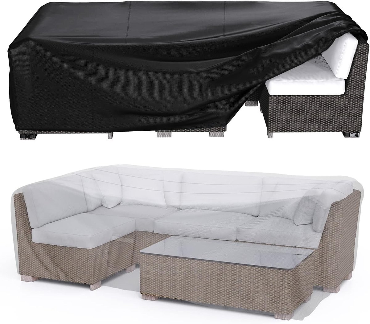 Brosyda Afdekking voor tuinmeubelen, 200 x 160 x 70 cm, 600D duurzaam Oxford, afdekking voor buiten, met luchtuitgang - ShopVlot