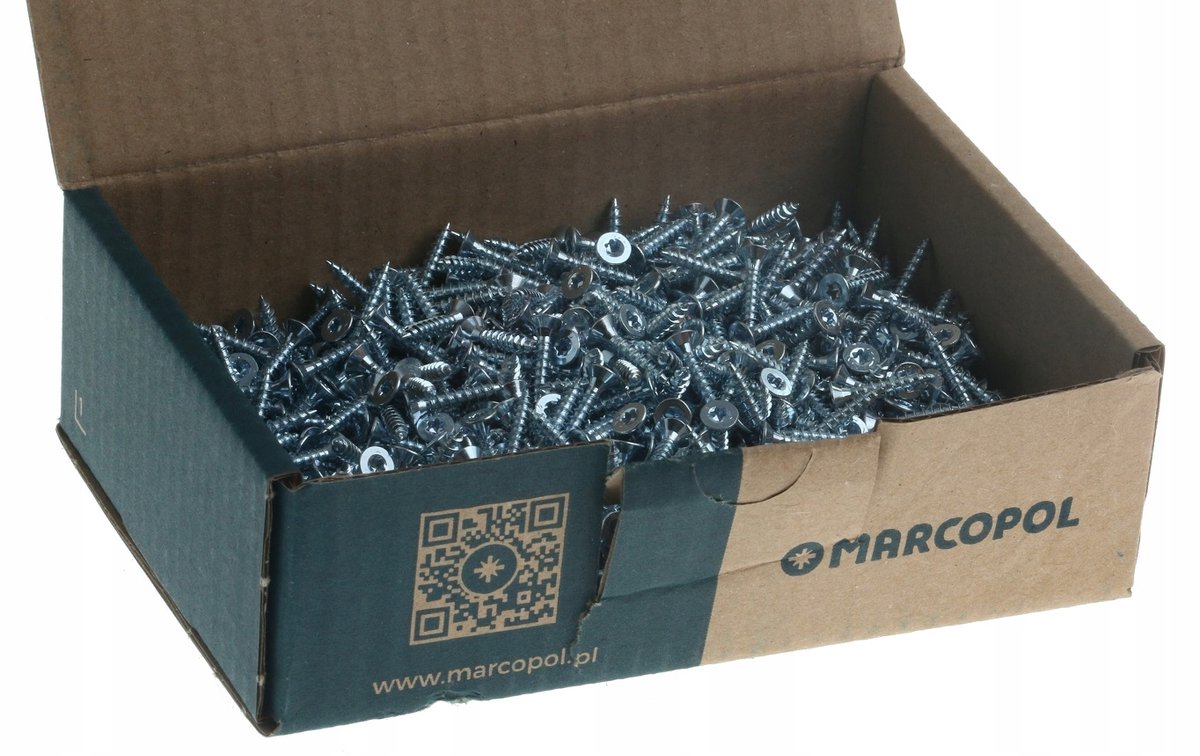 Witte Verzinkte Houtschroeven 3,5x20mm, 1000 Stuks, Torx