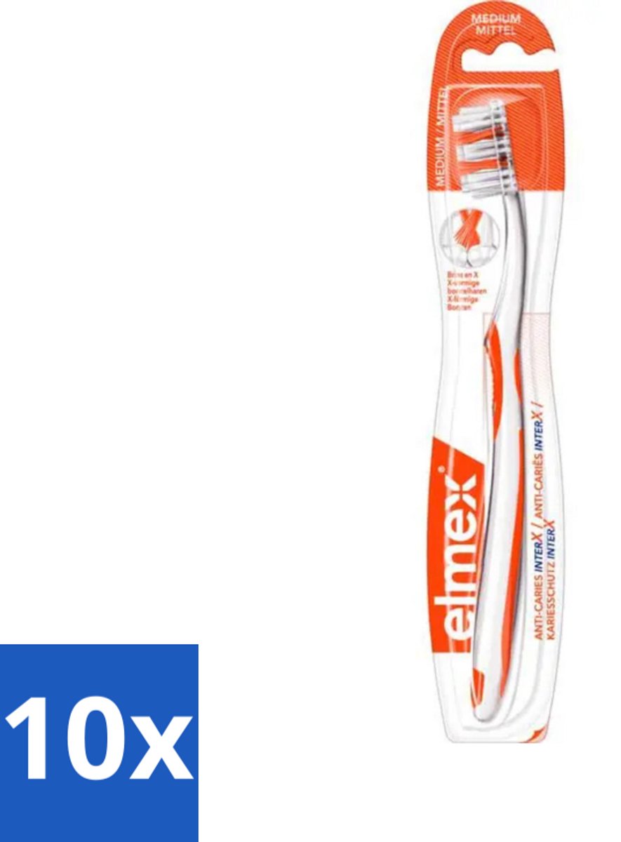 Elmex – Tandenborstel – InterX Medium - Bulkverpakking - 10 stuks