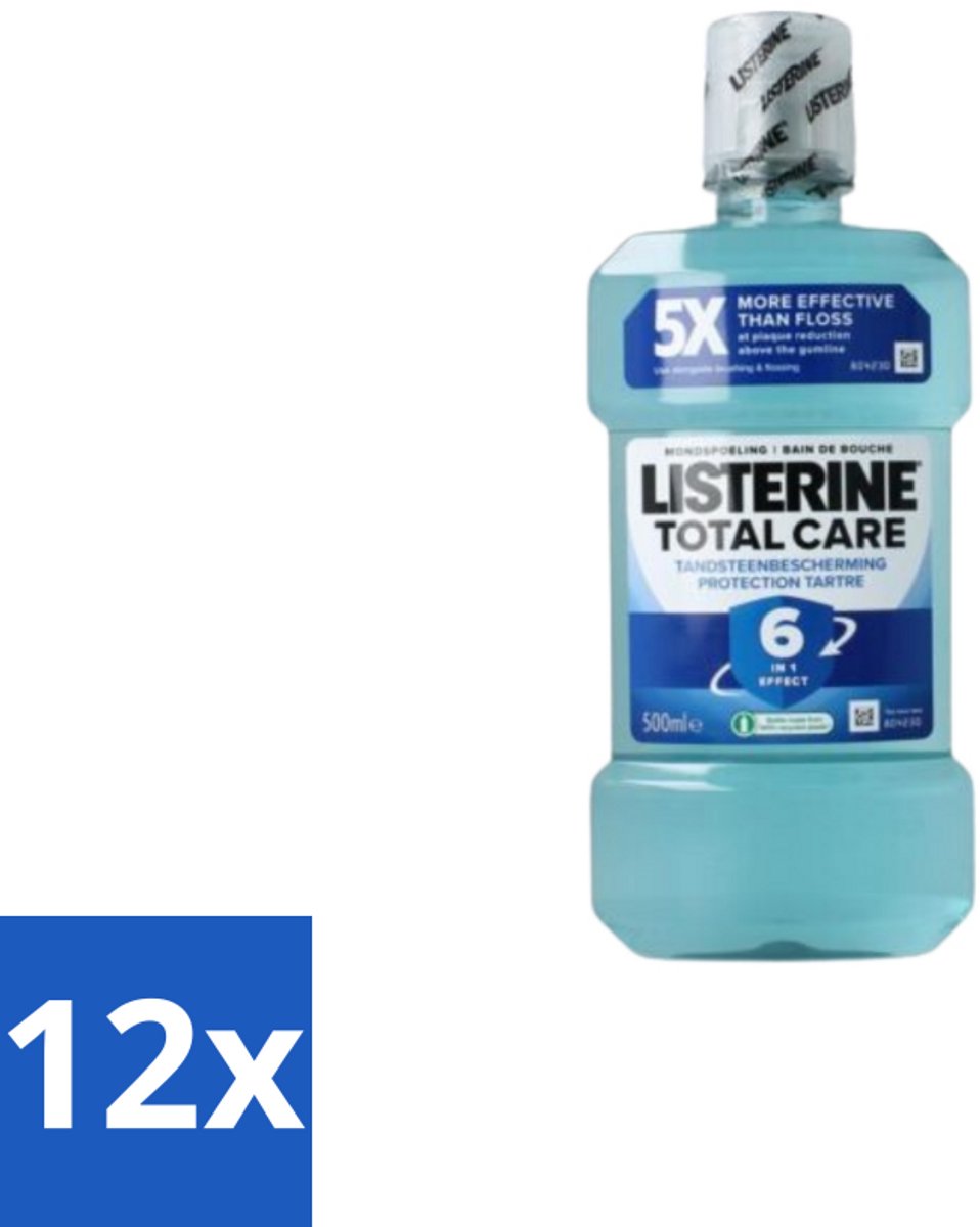 Listerine – Mondwater – Total Care – Bescherming tegen tandsteen – 500 ml - Voordeelverpakking - 12 stuks