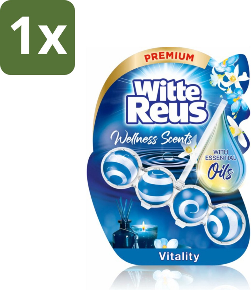 1 x Witte Reus - Wellness Scents Toiletblok - Vitality - 1 Toiletblok - Toiletblok - Wellness Geur - Reiniging - Essentiële Oliën - Anti-kalk