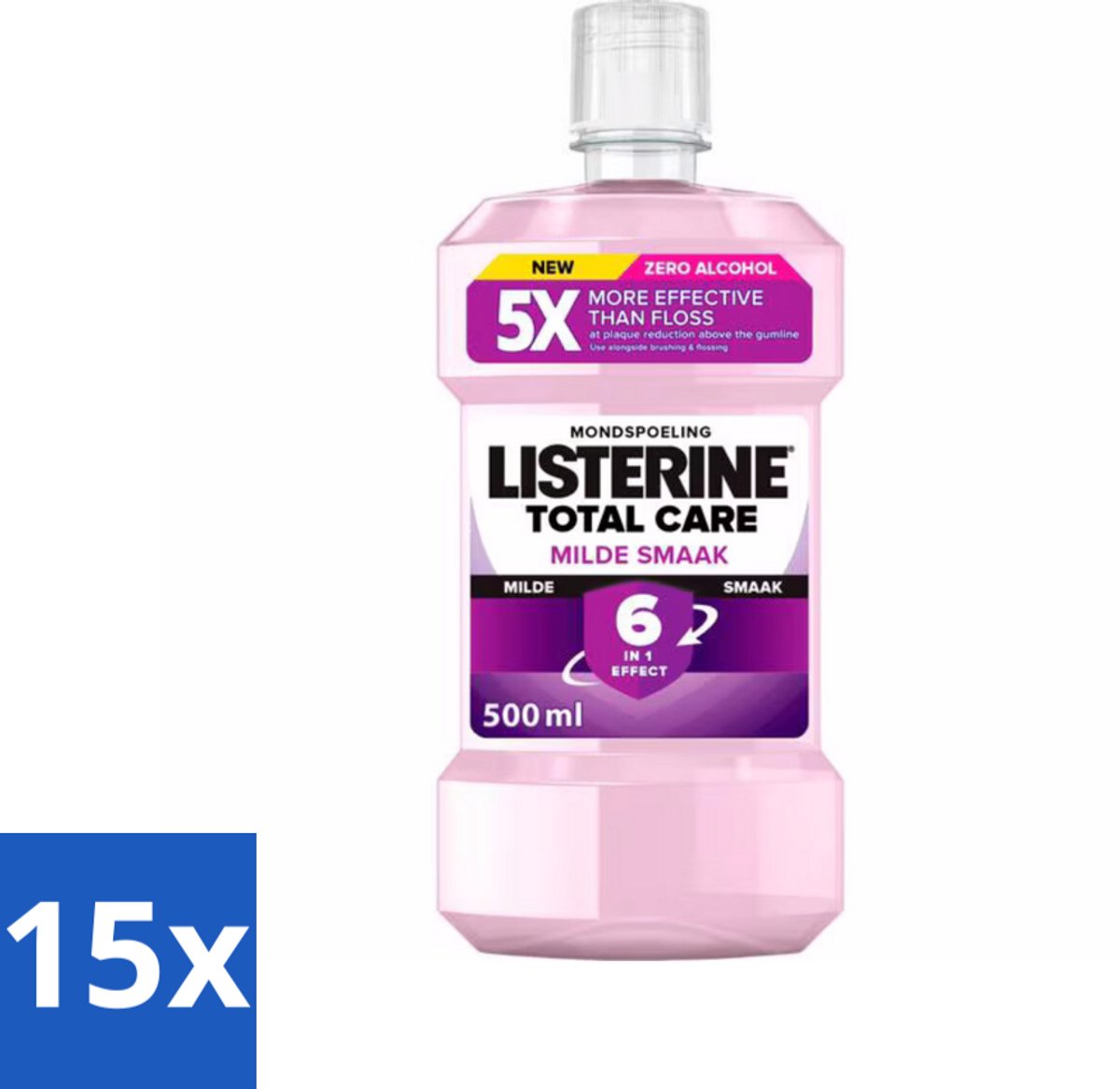 Listerine – Mondwater – Total Care – Extra mild – 500 ml - Bulkverpakking - 15 stuks
