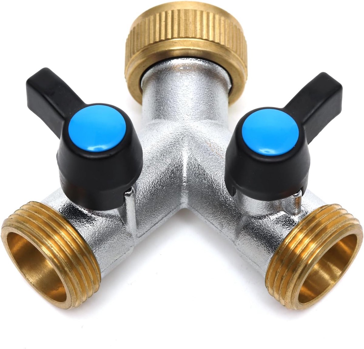 OPERMAXER 2-weg Y-verdeler van messing met aparte afsluitkranen, 3/4 inch wateraansluitverdeler, voor twee - ShopVlot