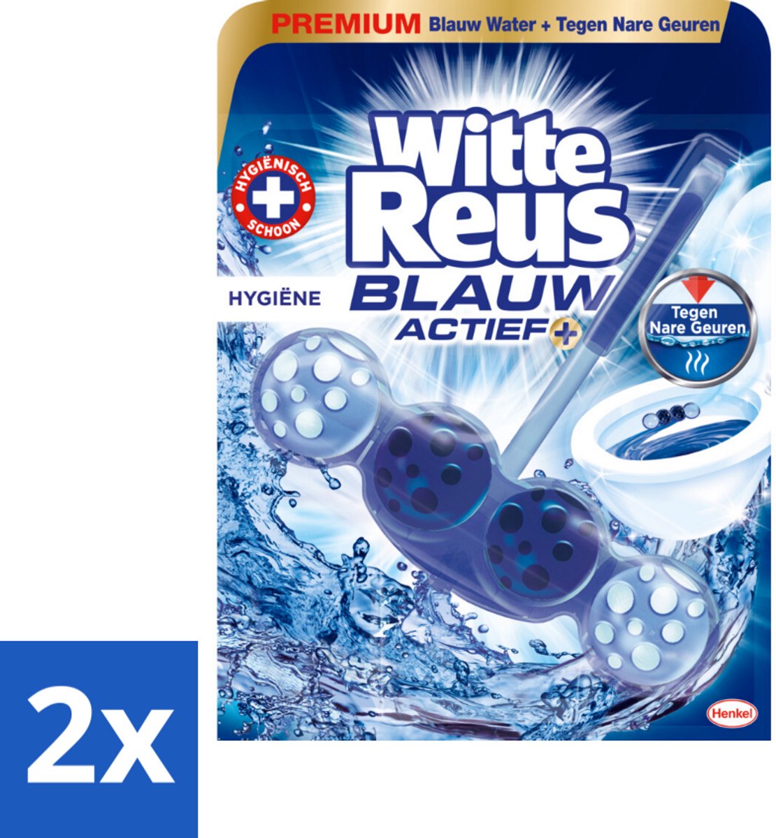 2 x Witte Reus - Blauw Actief Toiletblok - Hygiëne - 1 Toiletblok - Toiletblok - Toilet Schoonmaak - Toilet Reiniging - Blauwe Water - Frisse Geur