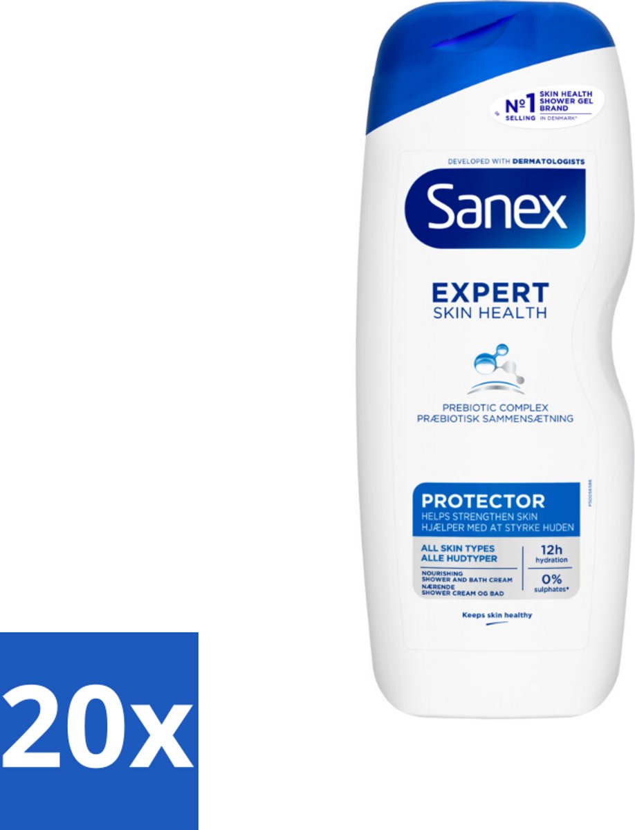Sanex – Douchegel – Expert Skin Health Protector – 600 ml - Bulkverpakking - 20 stuks