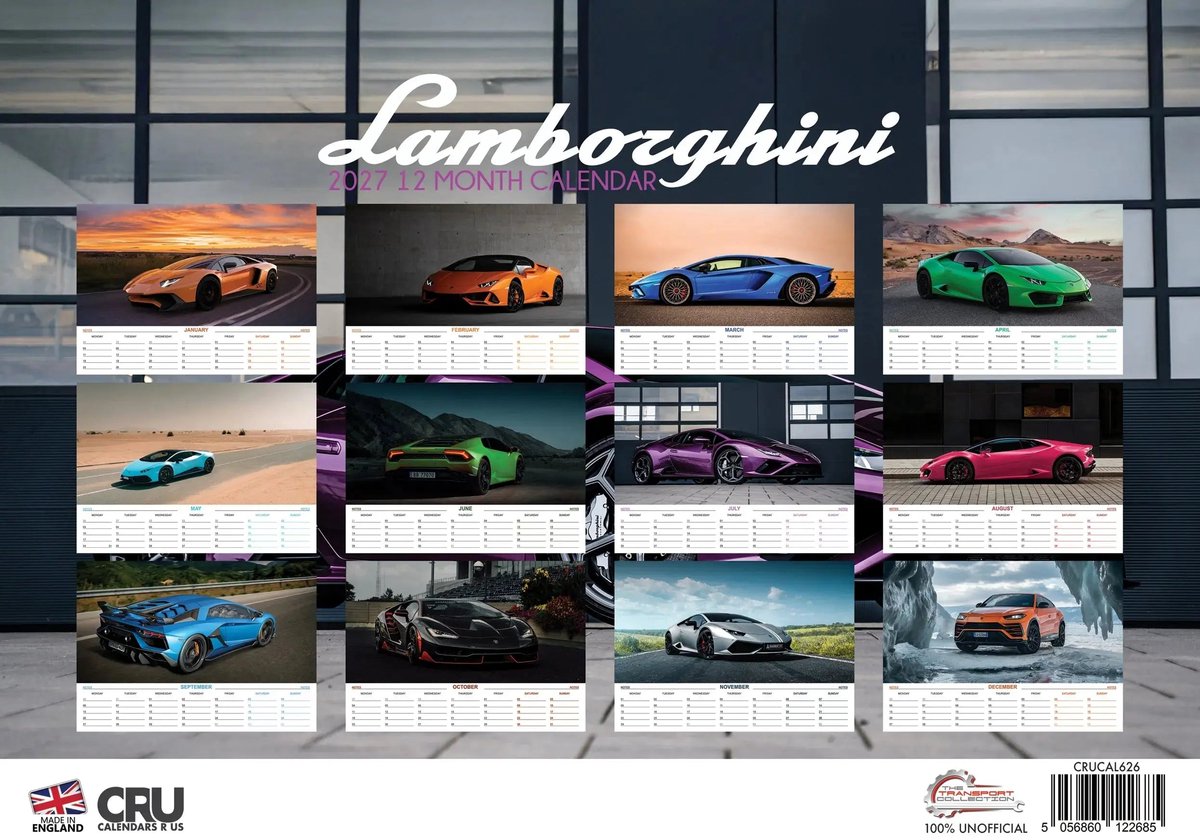 Lamborghini A3 Kalender 2027