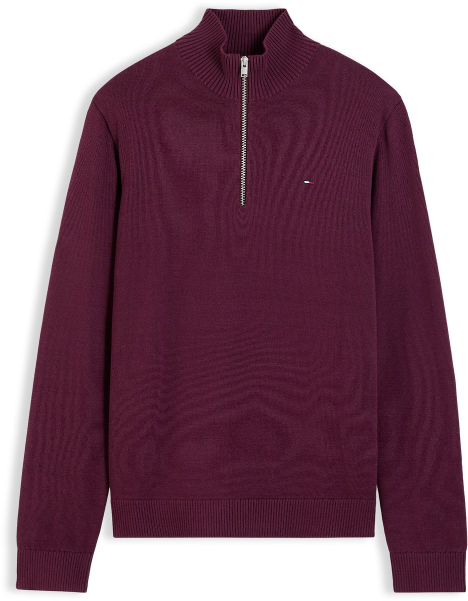 Tommy Jeans Trui Tjm Slm Ess Light Zip Dm0dm21654 V11 Calypso Berry Mannen Rood