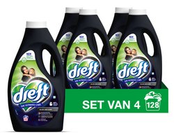 Dreft - Vloeibaar Wasmiddel Zwart & Donker 32 Wasbeurten - 4 x 1,4 liter - Voordeelverpakking