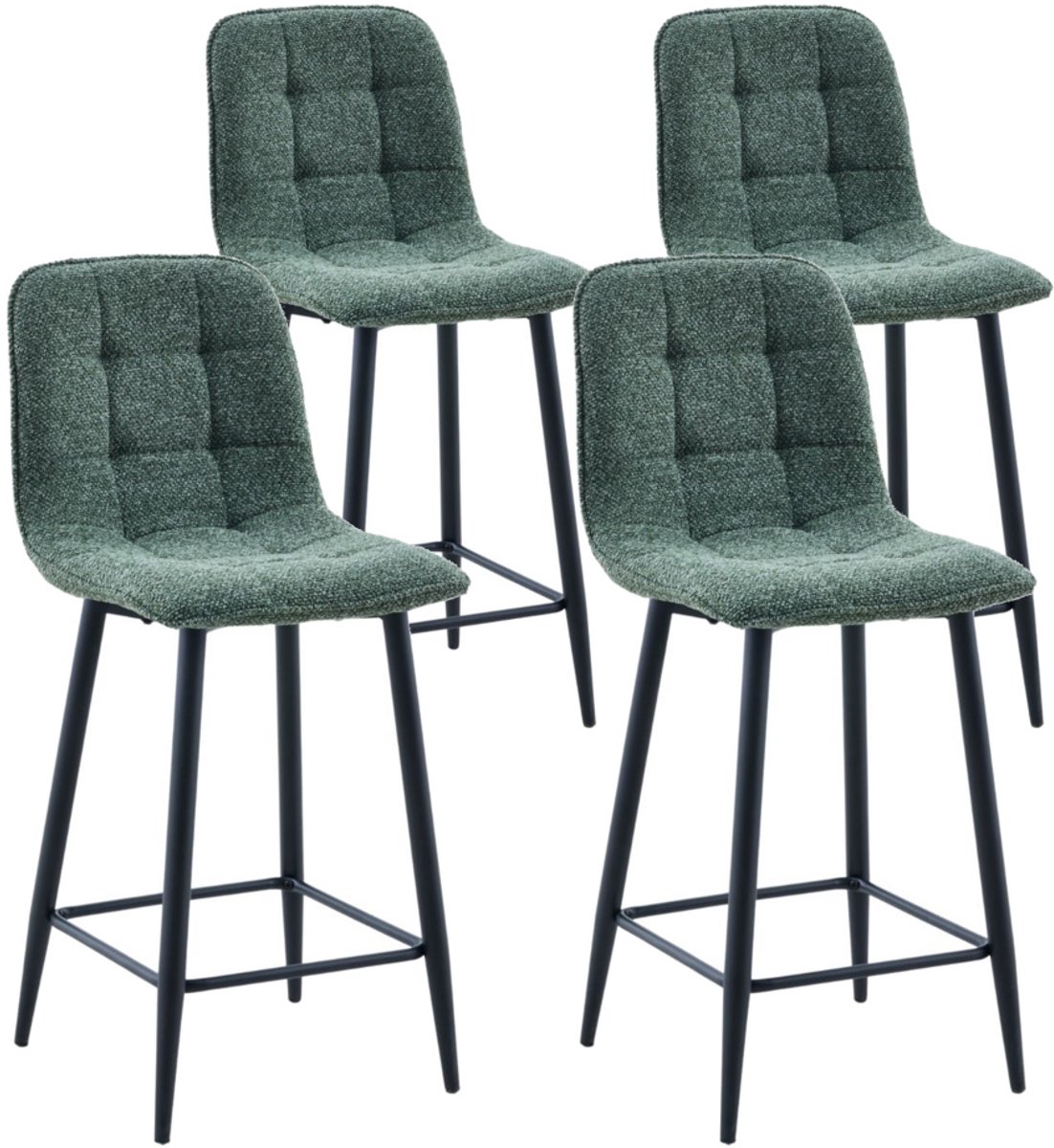 DS4U® - Hugo barkruk 65 cm - Set van 4 - Groen - Stof