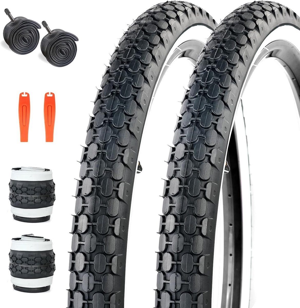 24 Inch Vouwbanden voor Fietsen - 24 x 1.75/2.125 Vervangingsbanden voor Strandcruisers en Stadsfietsen