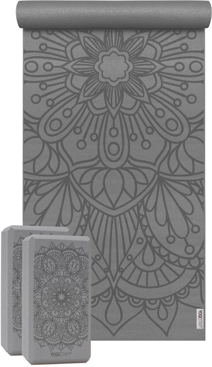Yoga-Set Starter Edition - lotus mandala (Yogamatte + 2 Yogablöcke)