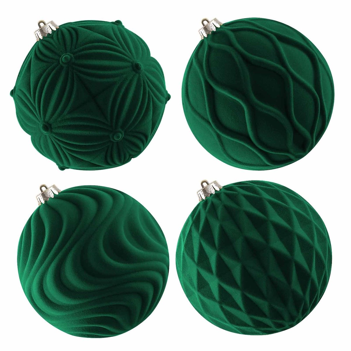 Elzusha - Set van 4 Grote Kerstballen van Fluweel