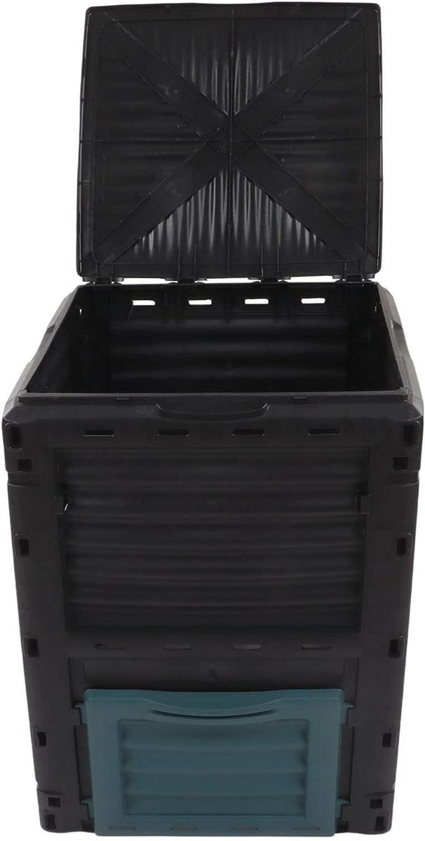 Compostbak Tuin - Afvalbak Composter - Afval Verwerken - Grote Capaciteit - 300 Liter - Zwart