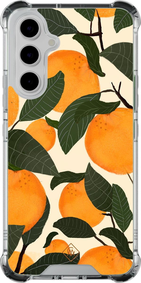 Casimoda® hoesje - Geschikt voor Samsung Galaxy A55 - Orange Garden - Shockproof case - Extra sterk - - Multi, Transparant