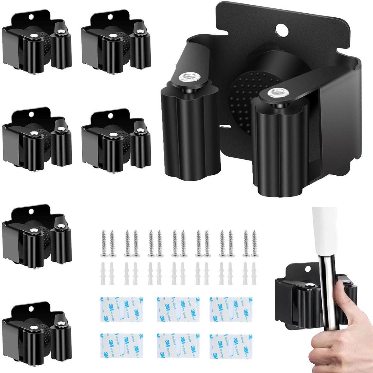 Elzusha - Set van 6 Broomhouders voor Tuin- en Huishoudelijke Gereedschappen