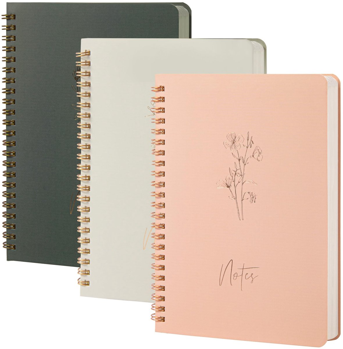 Elzusha - Set van 3 Spiral Notebooks A5 met 60 Gelijnde Pagina's