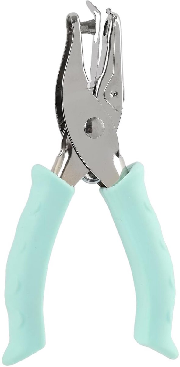 Handmatige perforator met één gat van metaal, zachte handgreep en afvaltank voor papier, PVC-kaarten, scrapbooking en kantoor- en schoolgebruik