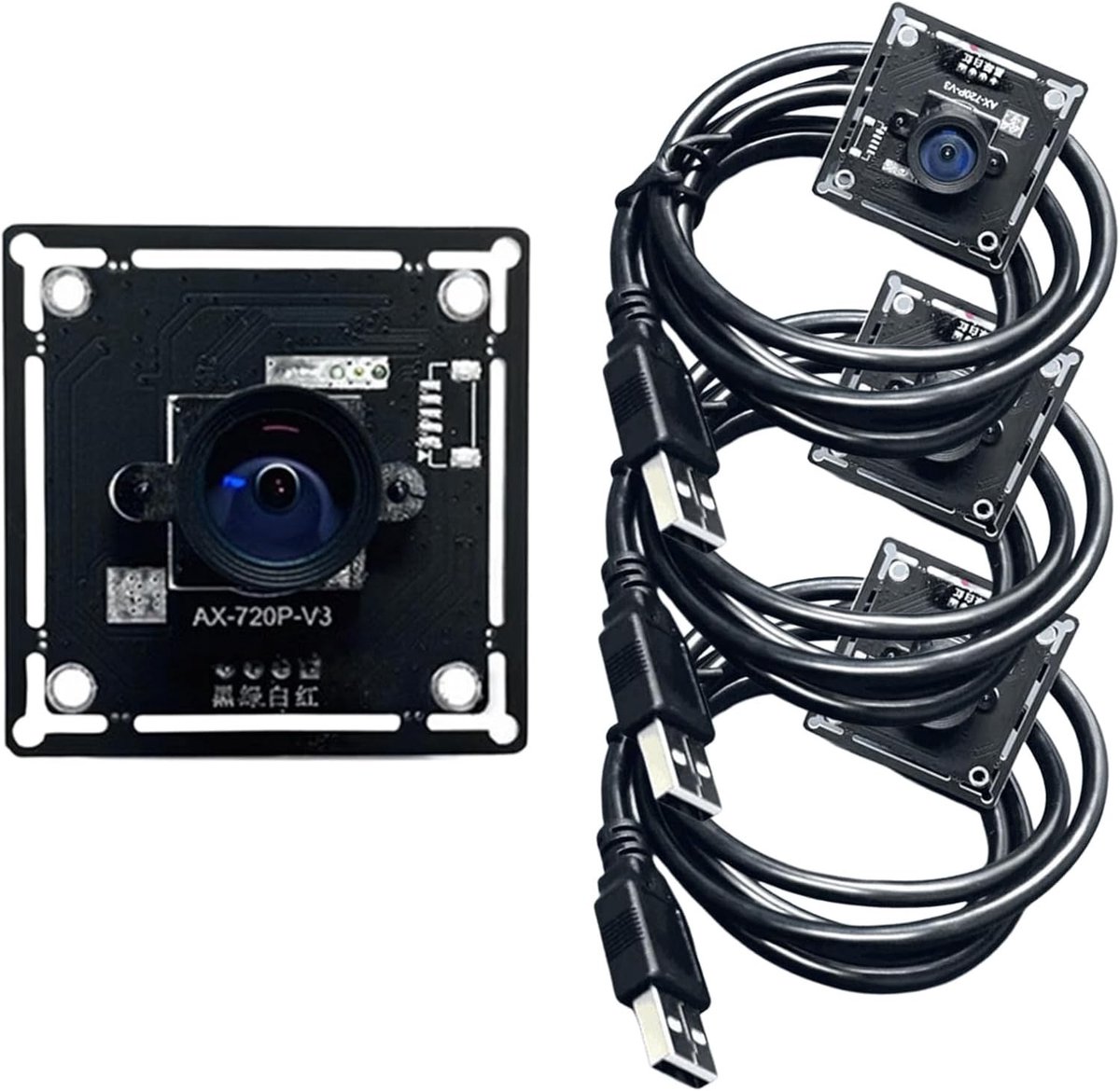 3 Stuks 1-MP-OV9732-720P Camera Module zonder Vervorming, 100° USB Hoek voor Productfotografie, MJPEG, 30fps voor Auto Dart Punt Beoordeling en Toepassingen