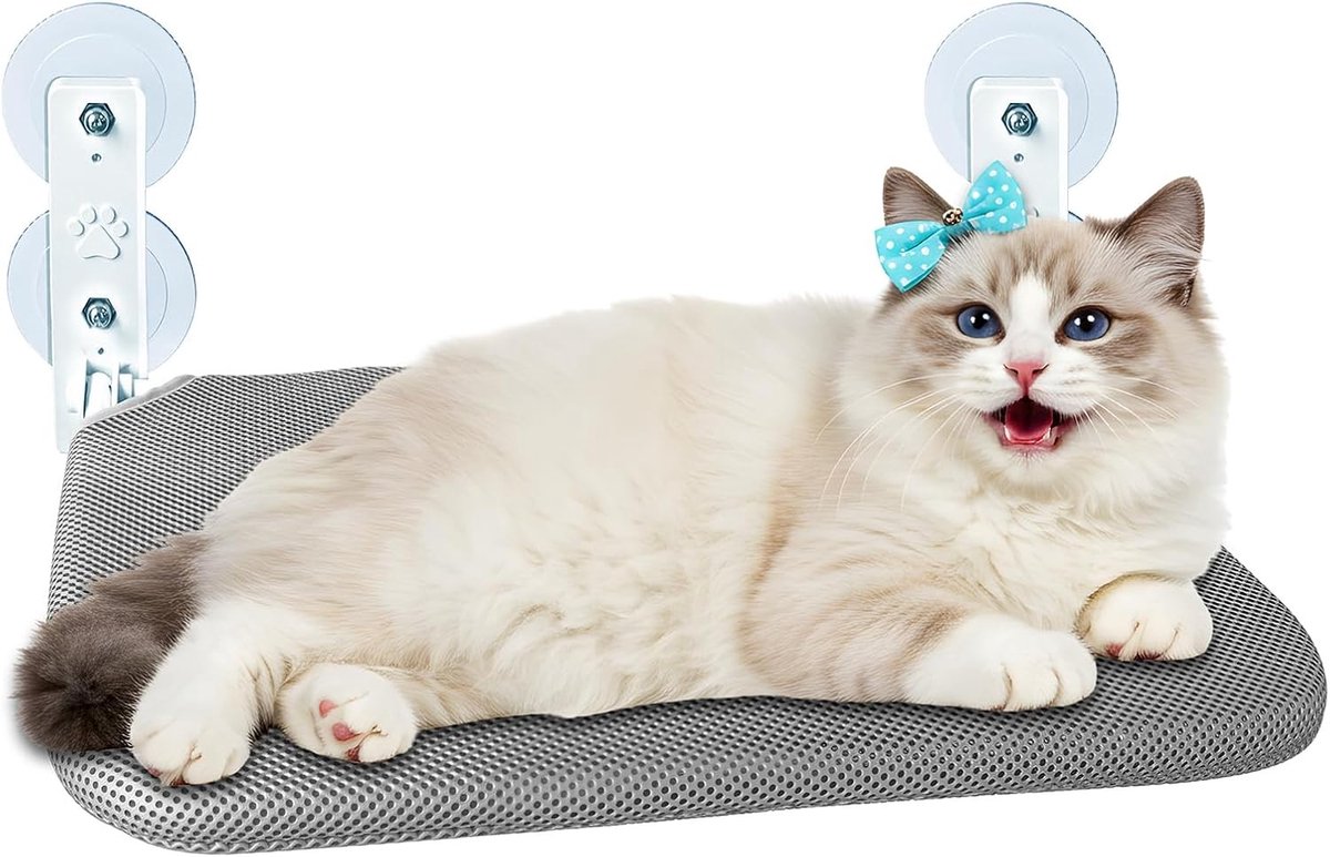Vouwbare kattenhangmat voor ramen, ademend ontwerp voor zonnen, klimmen en observeren - Geschikt tot 15 kg maximum