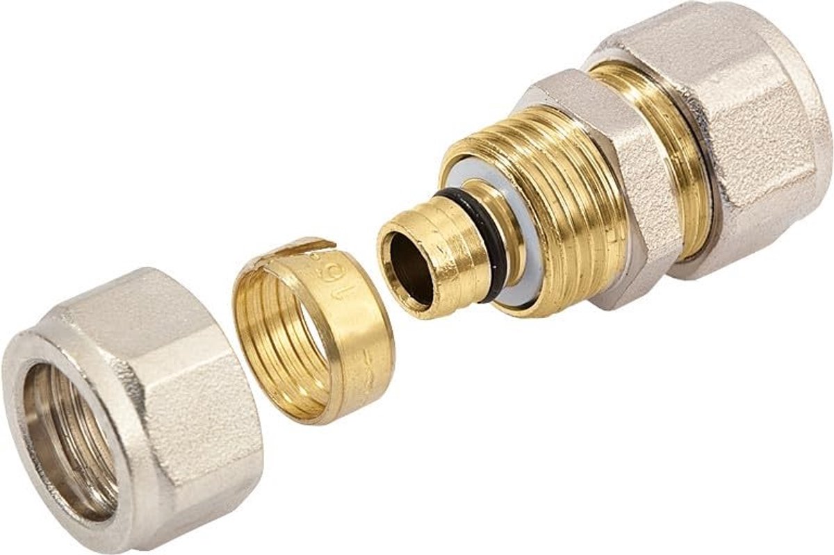 Elzusha - Alu-compression fitting - Rechte reducer koppeling - 20 mm x 16 mm