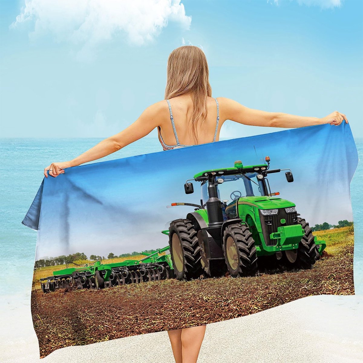 Elzusha - Tractor Microfiber Strandhanddoek 70 x 140 cm