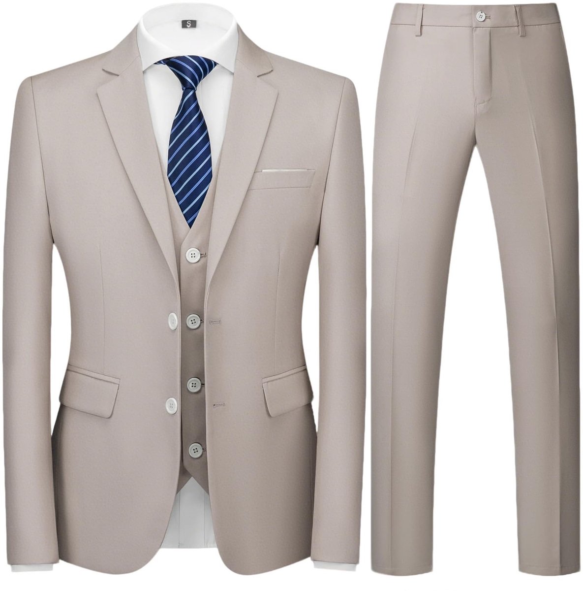 Elzusha - 3-Piece Slim Fit Tuxedo - Champagne